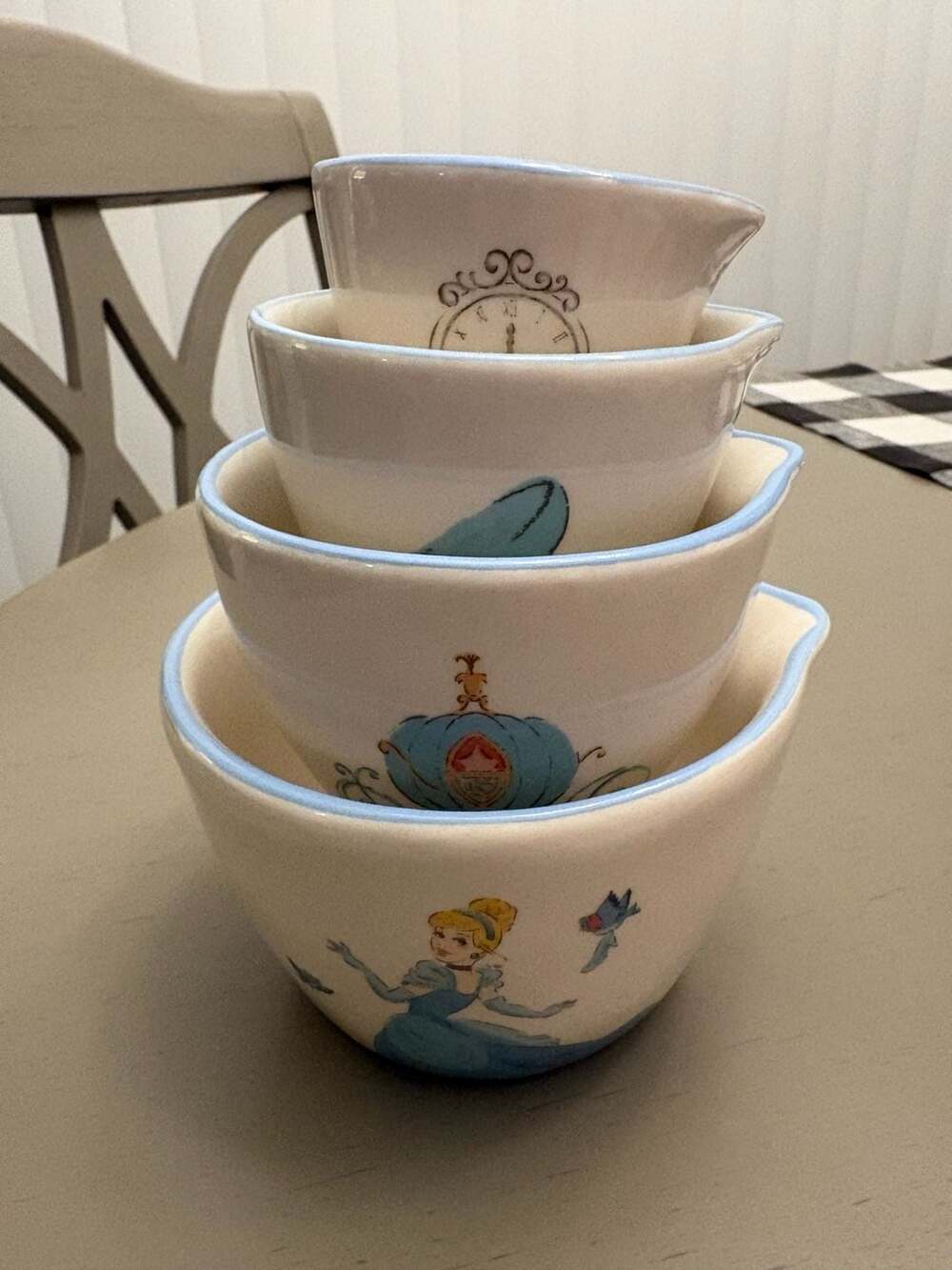 Rae Dunn Disney Princess Cinderella Ceramic Measuring Cups